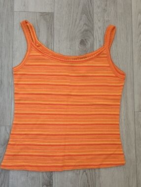 New York & Company Orange Striped Tank Top 🧡 Rare Vintage 🧡 LARGE